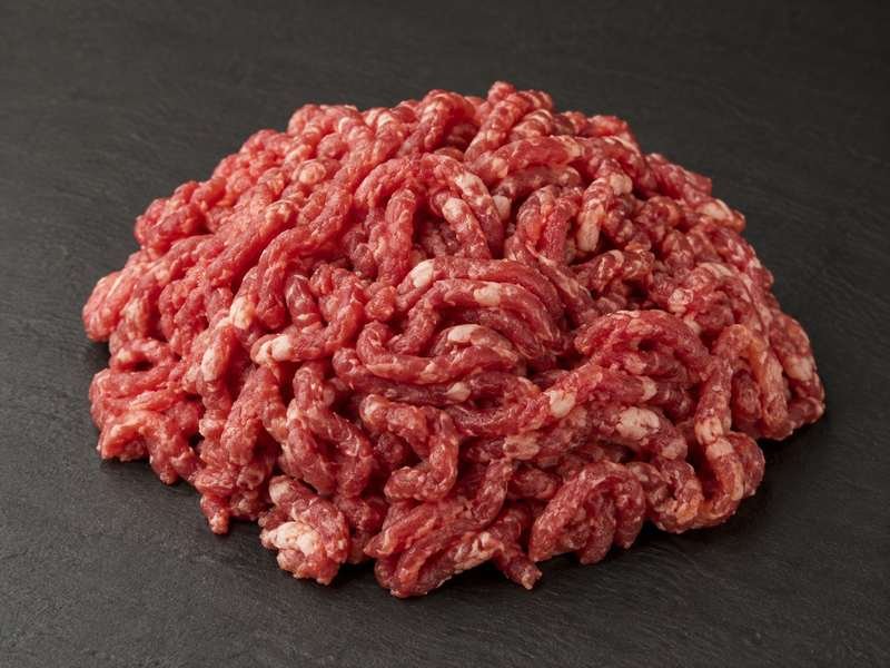 Mound of raw minced lamb